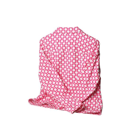 Summer Spring Jacket Vibrant Pink with White Dots Christopher & Banks Like New - Picture 3 of 8